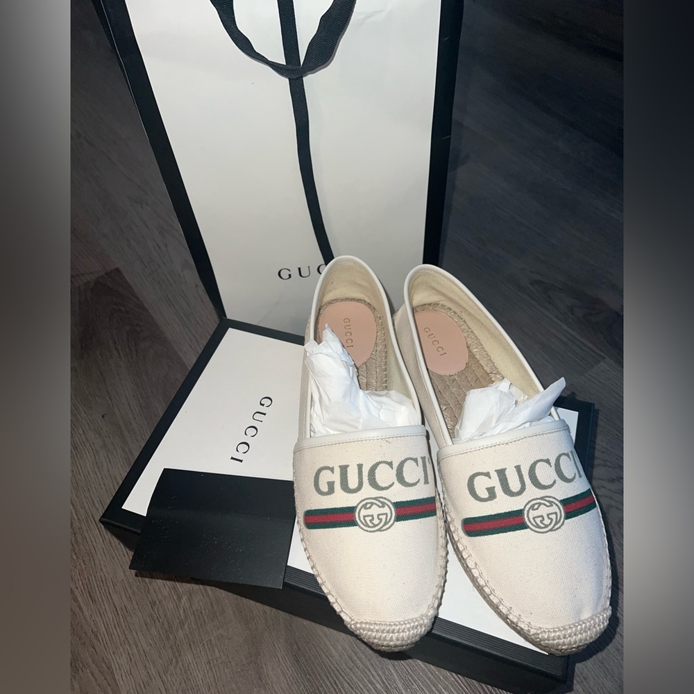 Gucci logo canvas espadrilles